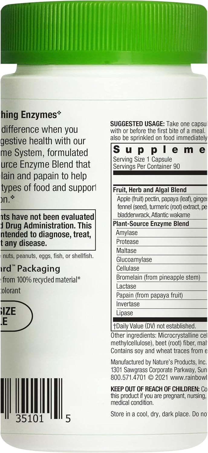 90 Count Rainbow Light Advanced Enzyme System Capsules for Digestive Support