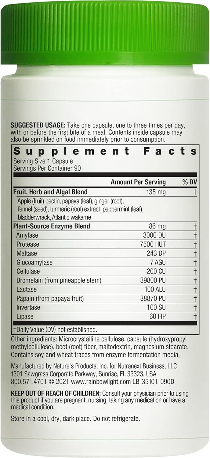 90 Count Rainbow Light Advanced Enzyme System Capsules for Digestive Support