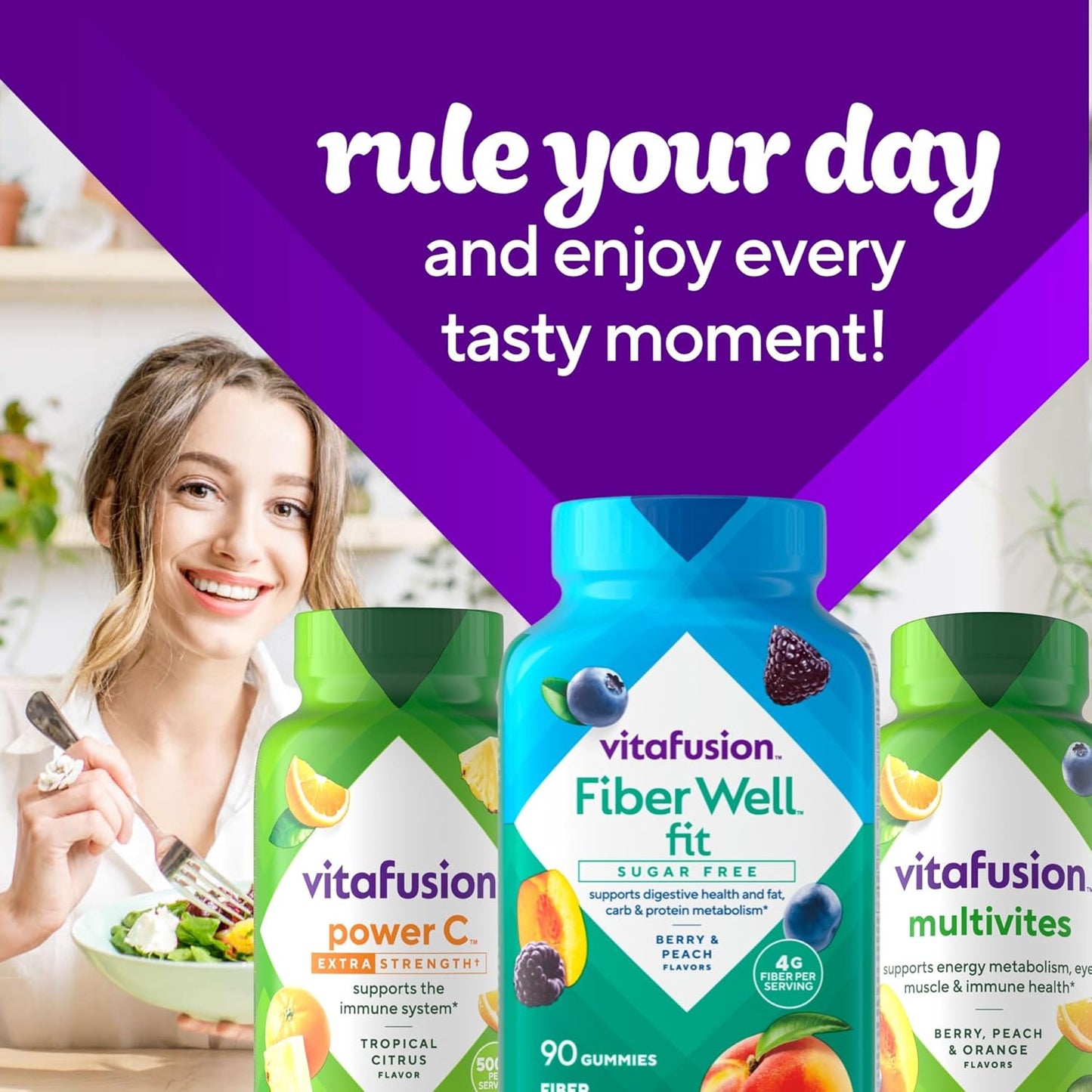 90 Count Vitafusion Fiber Well Fit Gummies Supplement - Packaging Variations