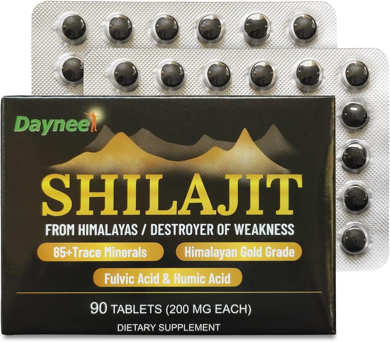 90 Day Supply of ciwoll 90 Shilajit Tablets - Pure Himalayan Shilajit Organic Drops - 100% Natural Supplement for Metabolism, Energy, Immune Support