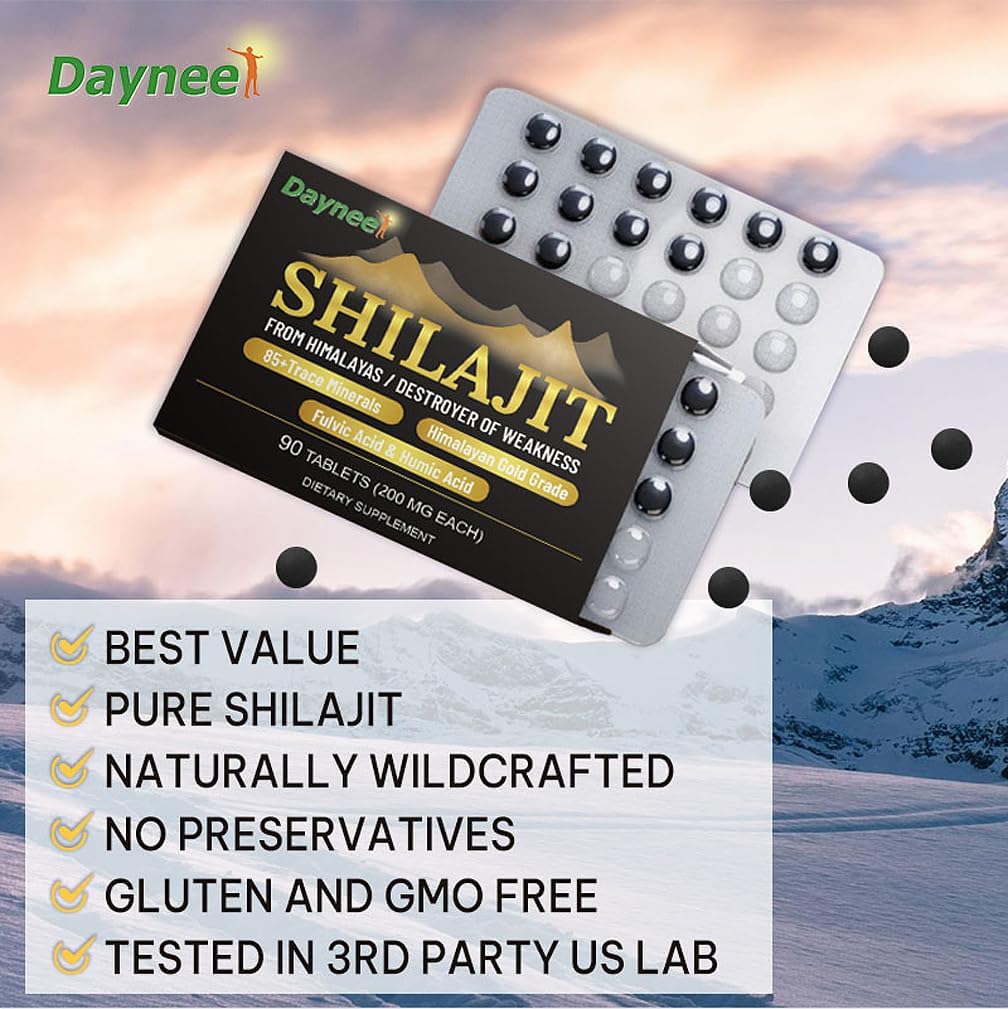 90 Day Supply of ciwoll 90 Shilajit Tablets - Pure Himalayan Shilajit Organic Drops - 100% Natural Supplement for Metabolism, Energy, Immune Support