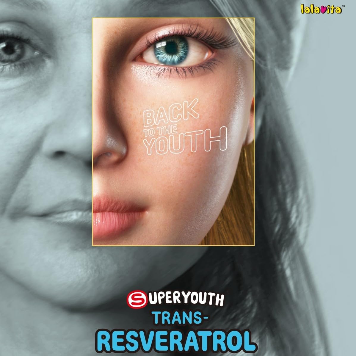 90-Day Supply of lalavita SuperYouth Trans-Resveratrol 300mg Veggie Capsules - Antioxidant Supplement Made by Yeast Fermentation