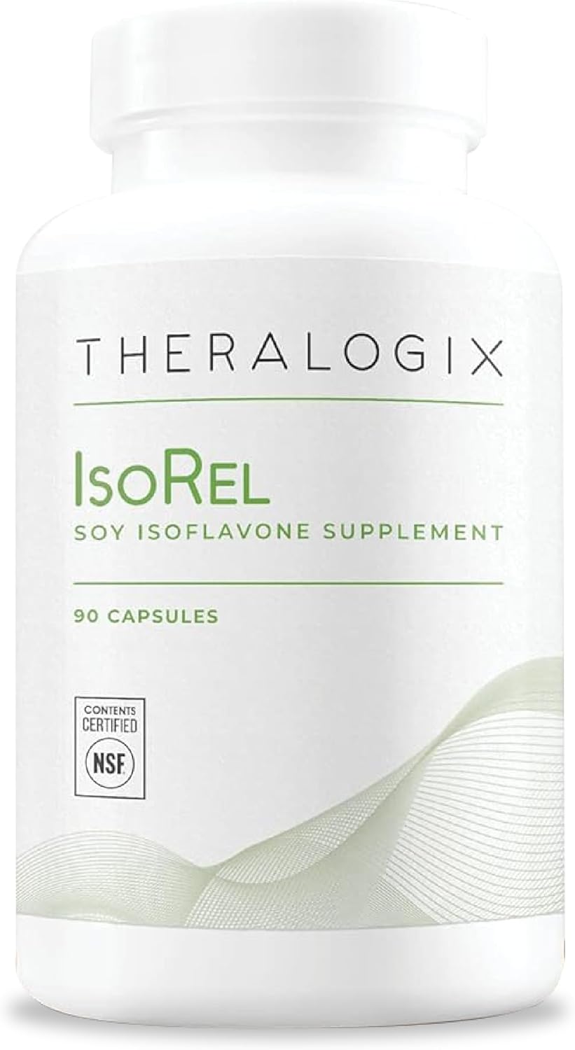 90-Day Supply Theralogix IsoRel Whole Soybean Extract Supplement for Menopause & Prostate Health - NSF Certified - 90 Capsules