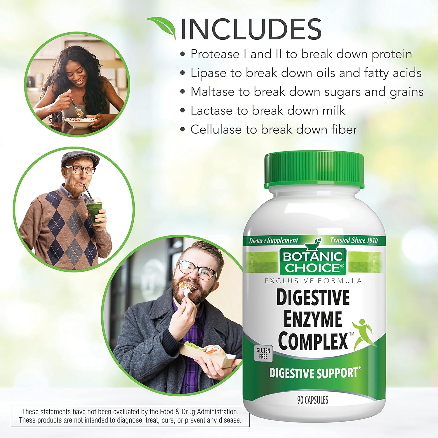 90 Digestive Enzyme Complex Pills for Healthy Gut & Improved Digestion - Natural Supplement to Ease Bloating & Enhance Nutrient Absorption