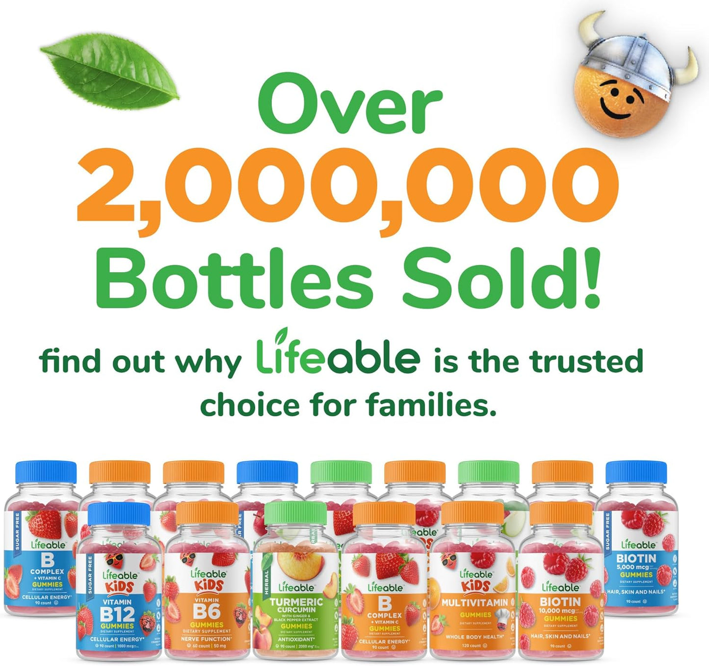 90 Kids Probiotic Gummies with 2 Billion CFU for Gut, Digestive, and Immune Health by Lifeable