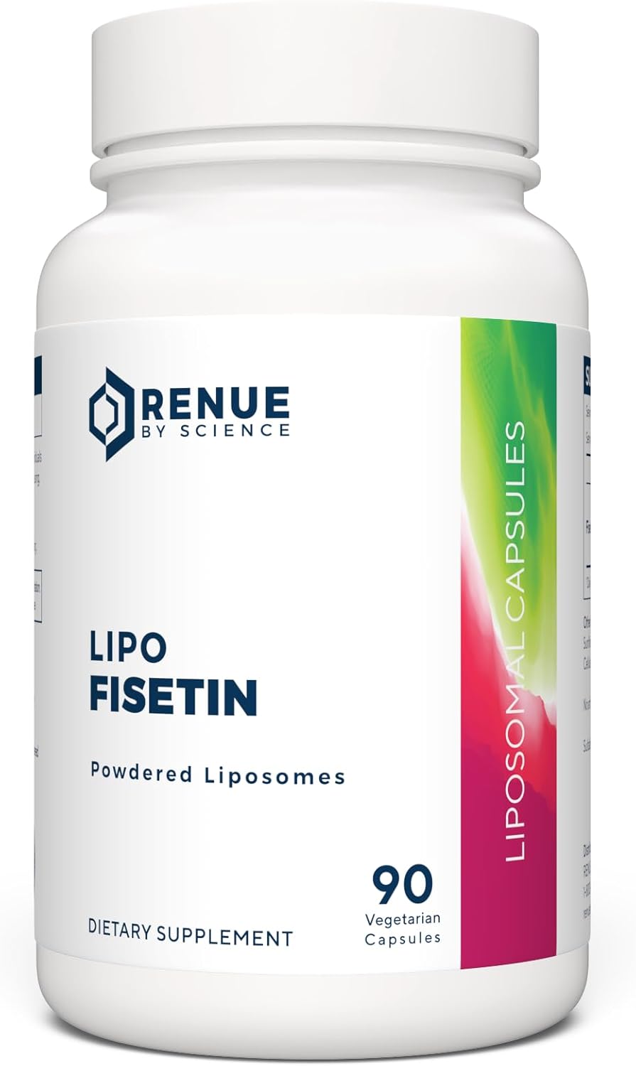 90 Liposomal Fisetin Supplements - 150mg Fisetin per Serving | Senolytic Formula for Enhanced Absorption | Non-GMO USA Made