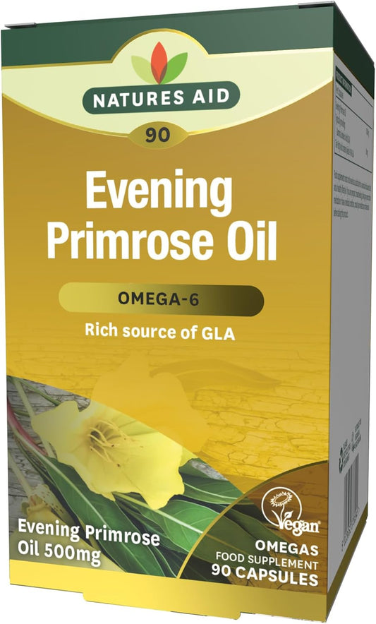 90-Pack Natures Aid Organic Evening Primrose Oil Capsules for Health and Wellness