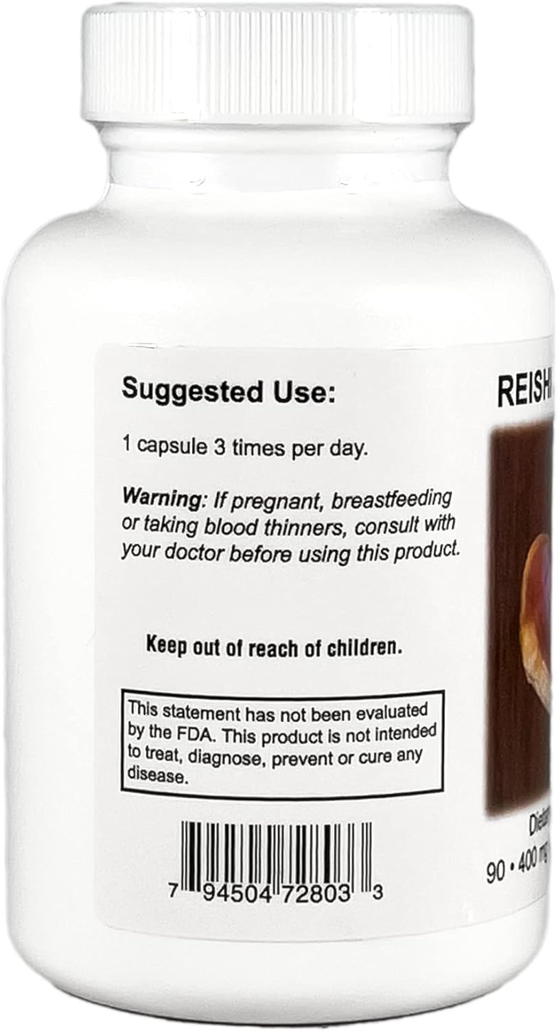 90 Pure Reishi Mushroom Vegetarian Capsules by Supreme Nutrition Products