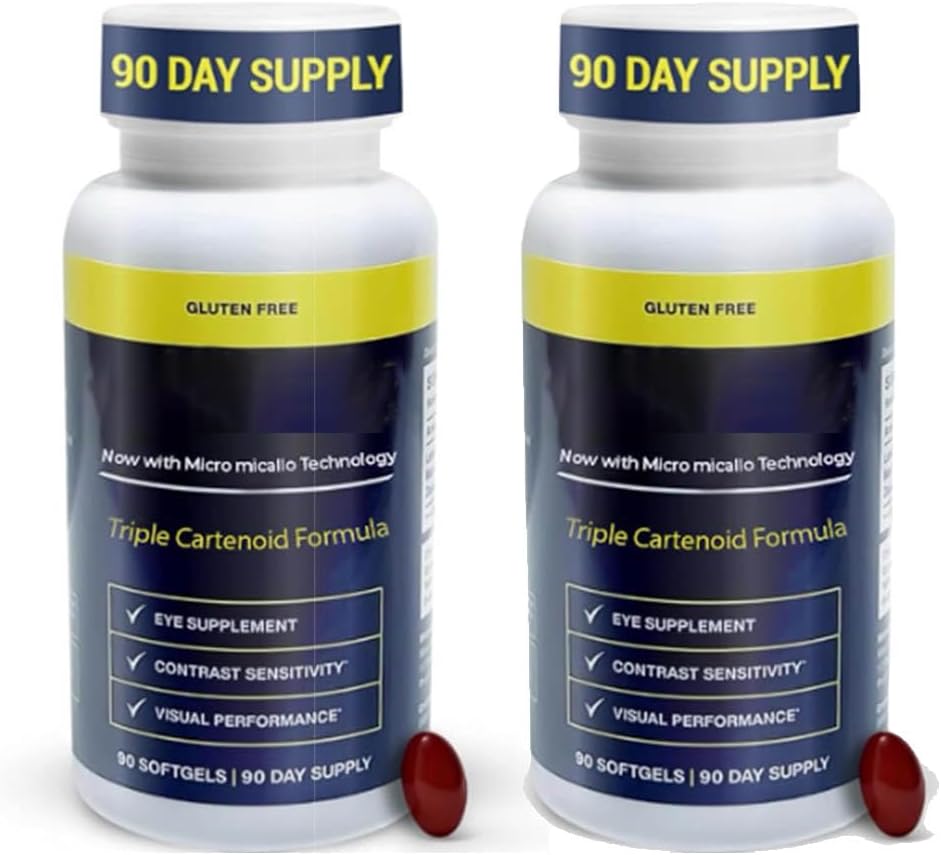 90 Softgel Eye Vitamins for Adults with Triple Carotenoid - Ma-Cu-Health - Pack of 2