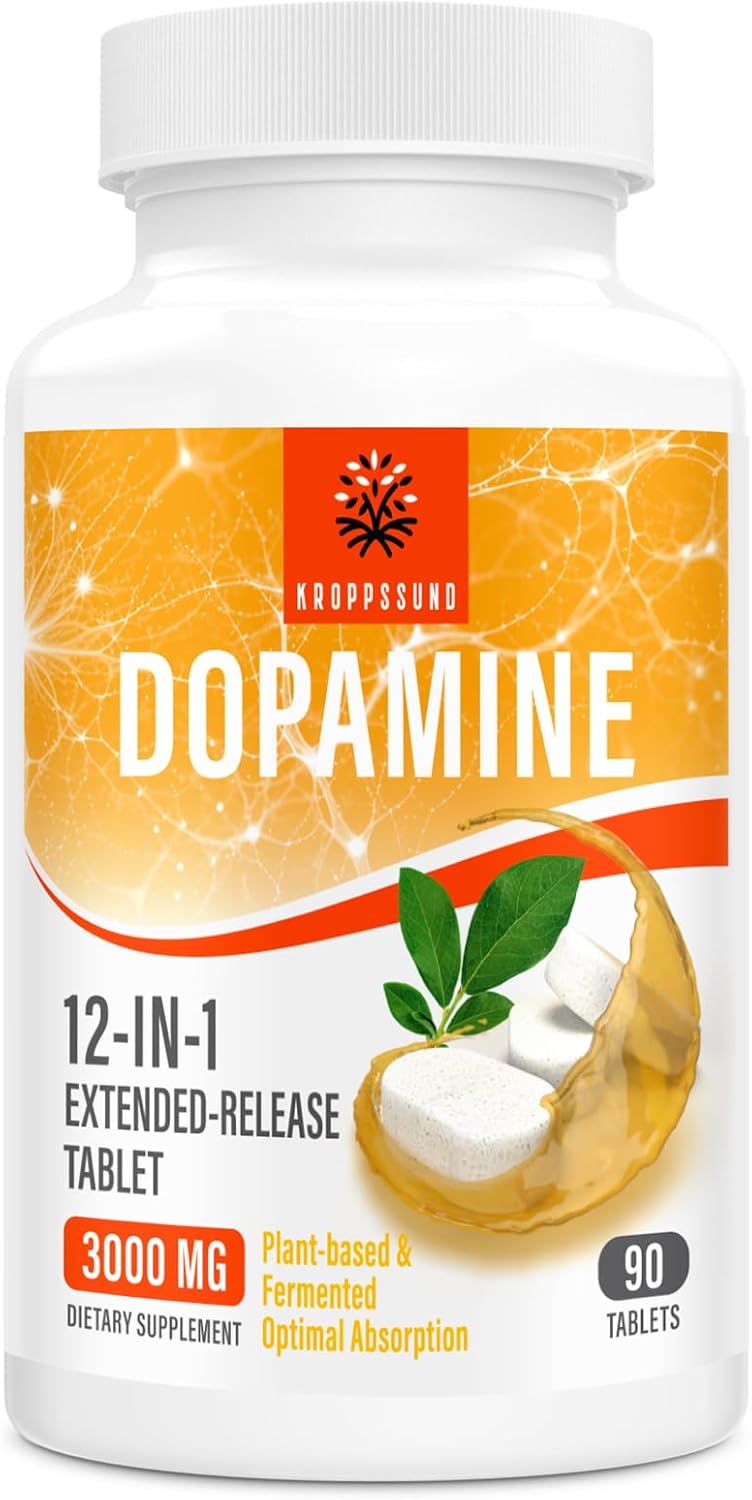 90 Tablets of Kroppssund Natural Dopamine Supplement for Improved Mood and Focus