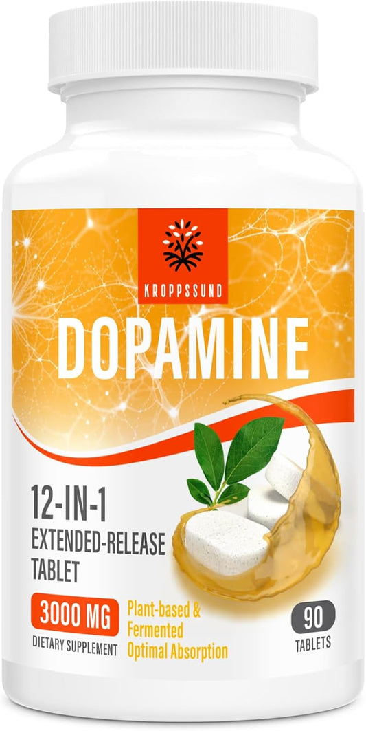 90 Tablets of Kroppssund Natural Dopamine Supplement for Improved Mood and Focus