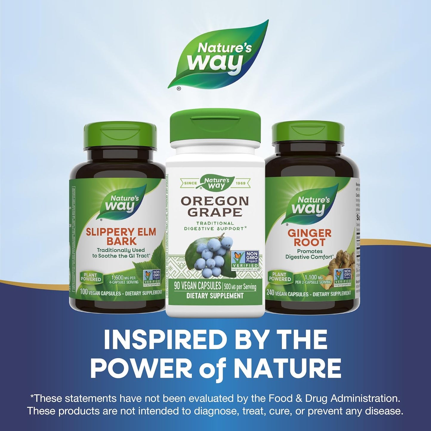 90 Vegan Capsules of Nature's Way Oregon Grape Supplement for Digestion Support