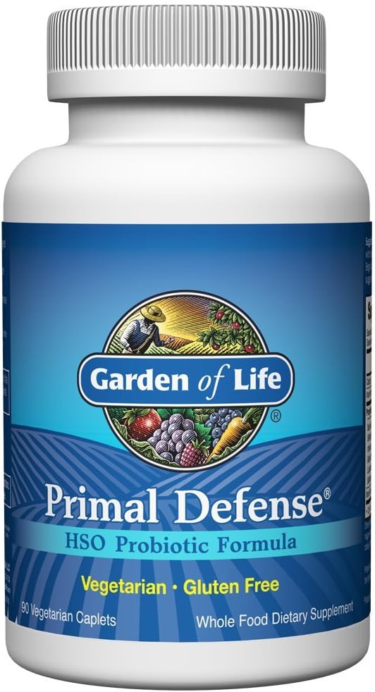 90 Vegetarian Caplets Garden of Life Whole Food Probiotic Supplement for Digestive and Gut Health