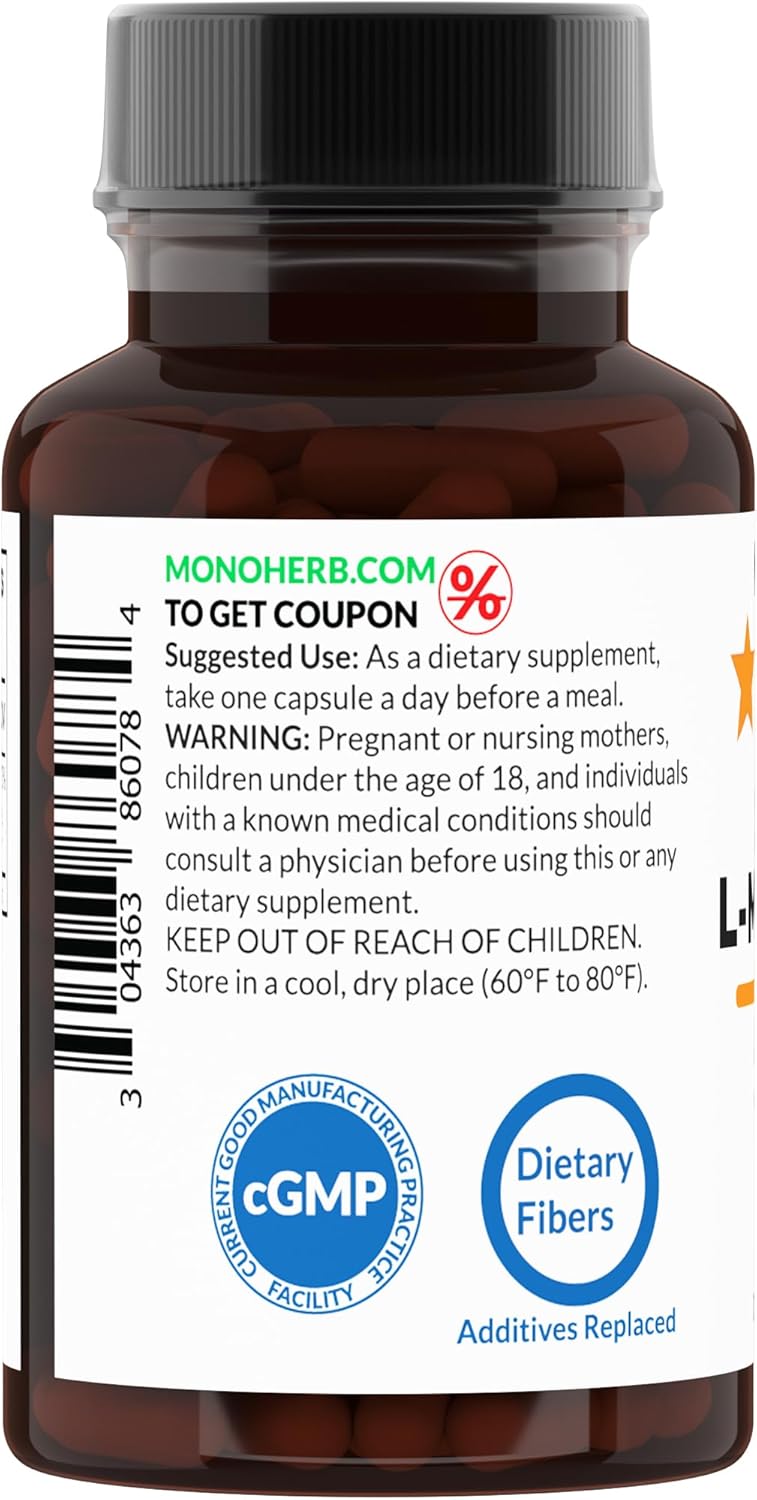 90 Vegetarian Capsules of MONOHERB L-Methylfolate 7.5 mg - Methyl Folate Supplement