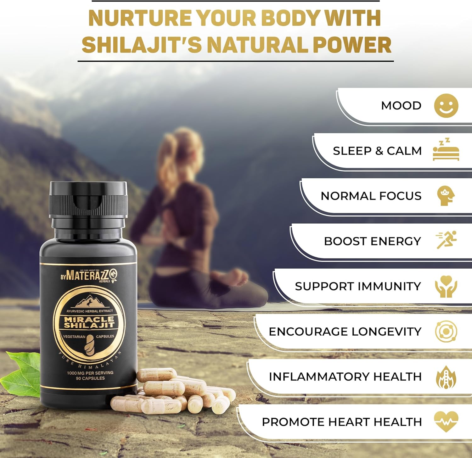 90,000mg Pure Himalayan Shilajit Extract Capsules - Natural Trace Minerals & Fulvic Acid Complex - Immune Support & Wellness for Men and Women