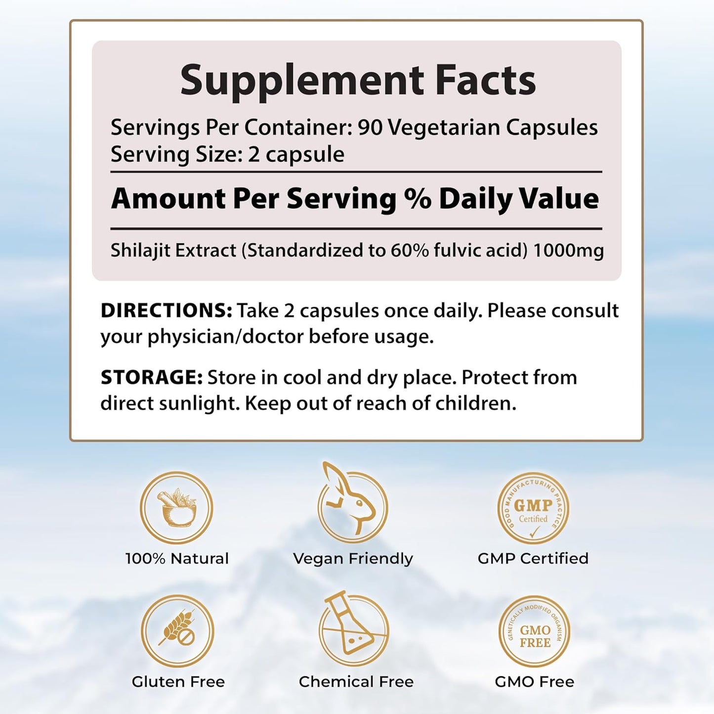 90,000mg Pure Himalayan Shilajit Extract Capsules - Natural Trace Minerals & Fulvic Acid Complex - Immune Support & Wellness for Men and Women