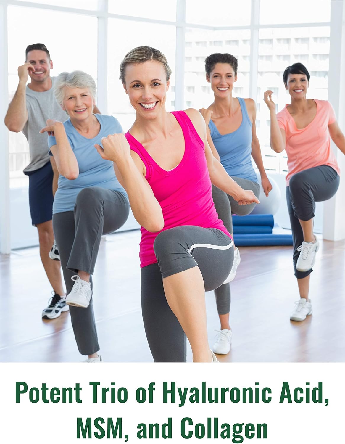 900mg Hyaluronic Acid with Collagen & MSM Capsules - Non-GMO & Gluten Free Supplement