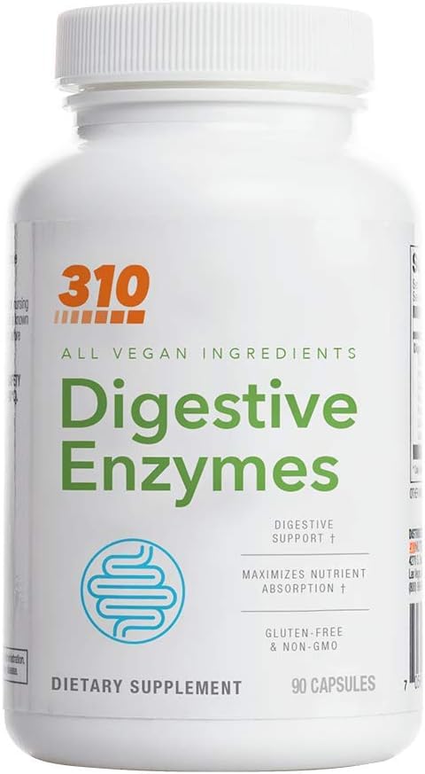 90CT 310 Nutrition Digestive Enzyme Supplement with Lactase for Digestive Comfort and Bloating Support