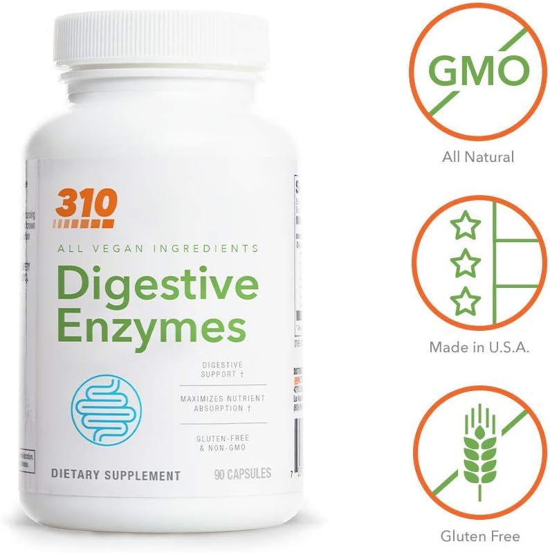 90CT 310 Nutrition Digestive Enzyme Supplement with Lactase for Digestive Comfort and Bloating Support