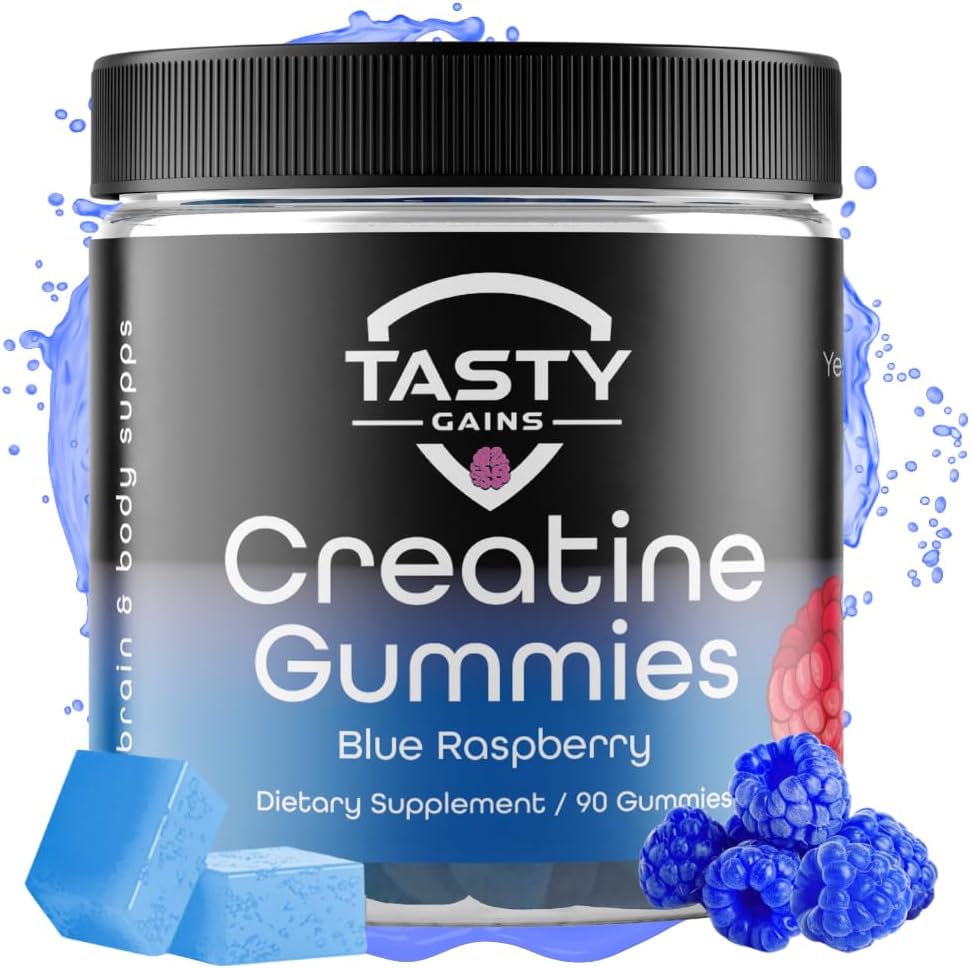 90g Creatine Infused Gummies - Vegan & Non-GMO, 1g Creatine Monohydrate Per Gummy, Made in USA - Muscle Building & Strength Boost for Men & Women