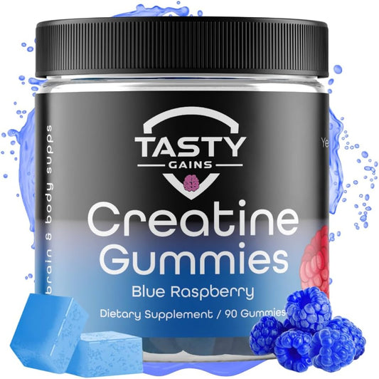 90g Creatine Infused Gummies - Vegan & Non-GMO, 1g Creatine Monohydrate Per Gummy, Made in USA - Muscle Building & Strength Boost for Men & Women