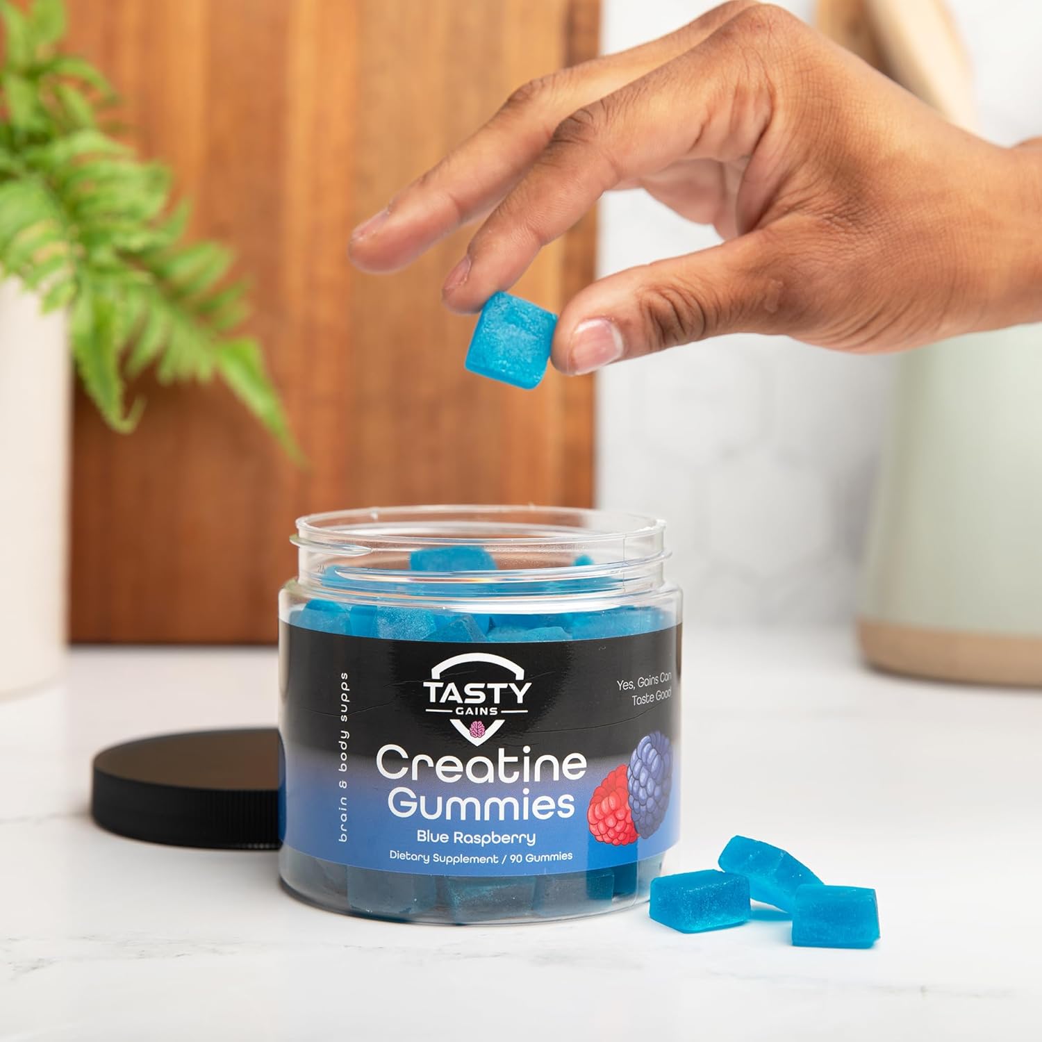 90g Creatine Infused Gummies - Vegan & Non-GMO, 1g Creatine Monohydrate Per Gummy, Made in USA - Muscle Building & Strength Boost for Men & Women