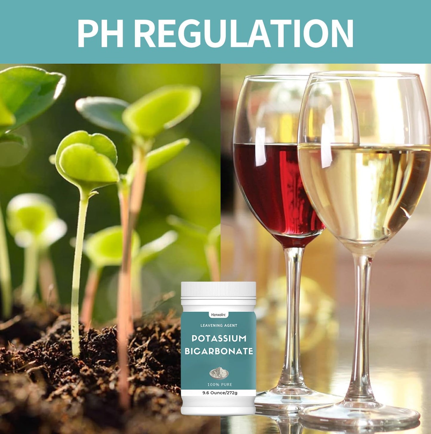 9.6 oz Pure Potassium Bicarbonate Powder for Plants, Wine, Baking & More