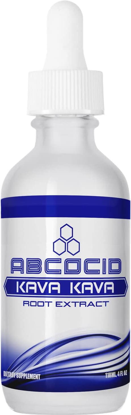 ABCOCID Kava Kava Root Extract Liquid - 490mg, 4oz, 240 Servings - USA Made, Fast Absorption, Potent Ingredients, Third-Party Tested, Non-GMO, GMP Certified, Cruelty-Free