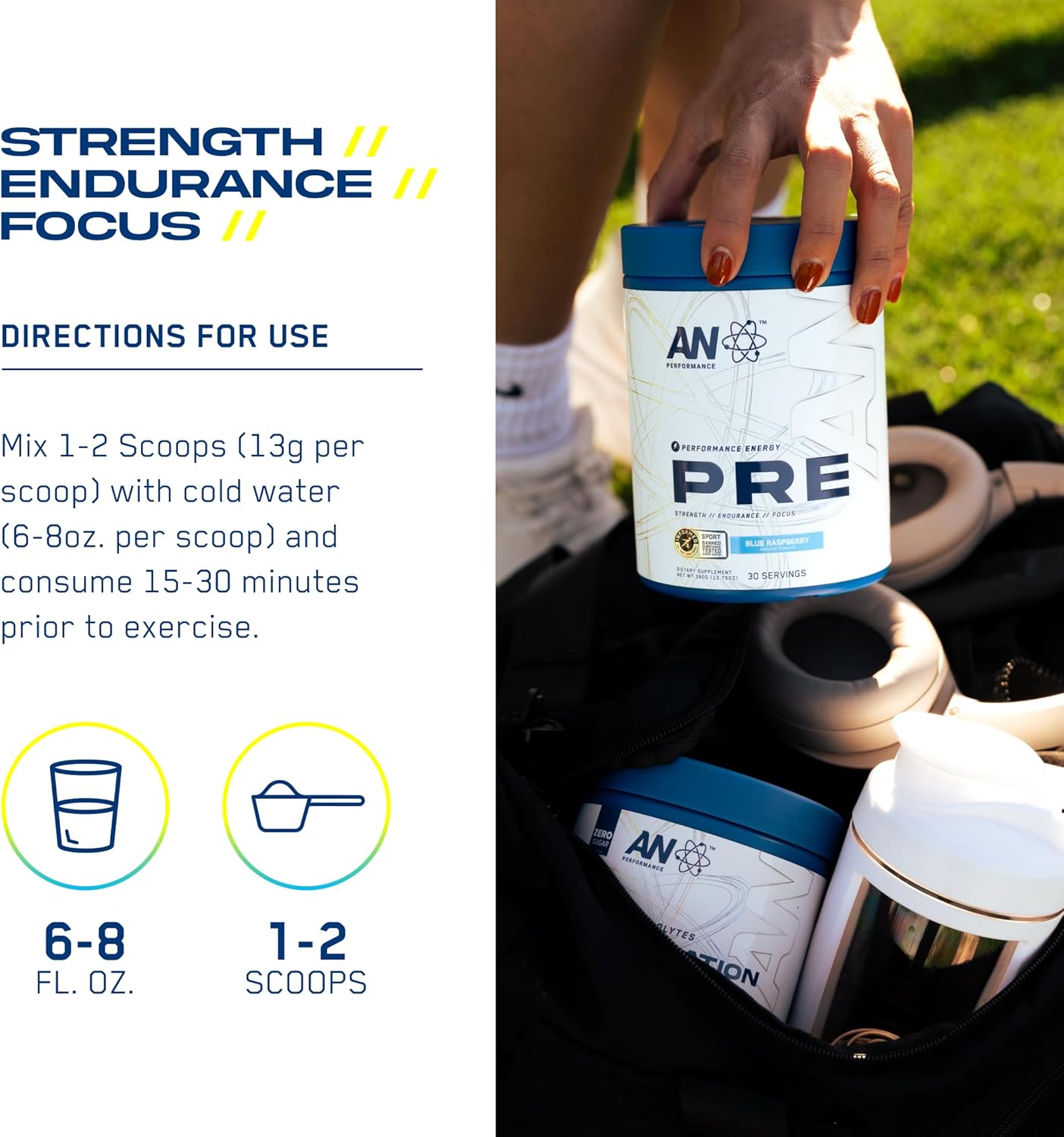 ABE All Black Everything AN Performance Pre-Workout Powder Supplement - 30 Servings - Energy Drink with 300mg Caffeine, Beta Alanine, Citrulline - Strawberry Pineapple, Third-Party Tested - Men & Women