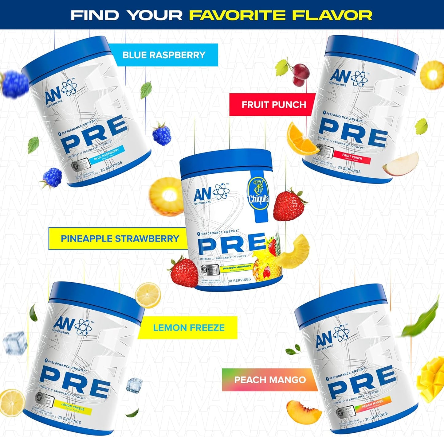 ABE All Black Everything AN Performance Pre-Workout Powder Supplement - 30 Servings - Energy Drink with 300mg Caffeine, Beta Alanine, Citrulline - Strawberry Pineapple, Third-Party Tested - Men & Women