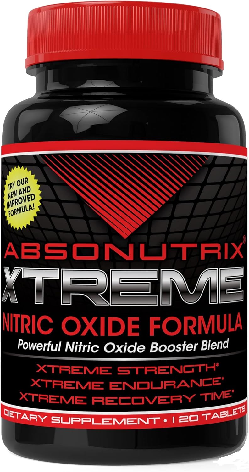 Absonutrix 2 Xtreme Power Formula Nitric Oxide Booster Blend - 3000mg Tablets for Strength & Endurance - All Natural USA Made