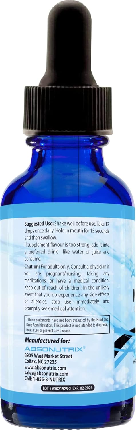 Absonutrix Myo Inositol & D-Chiro Inositol Blend Drops - 590mg, 4 Fl Oz - Quick Absorption, GMP-Certified, Non-GMO - Made in USA