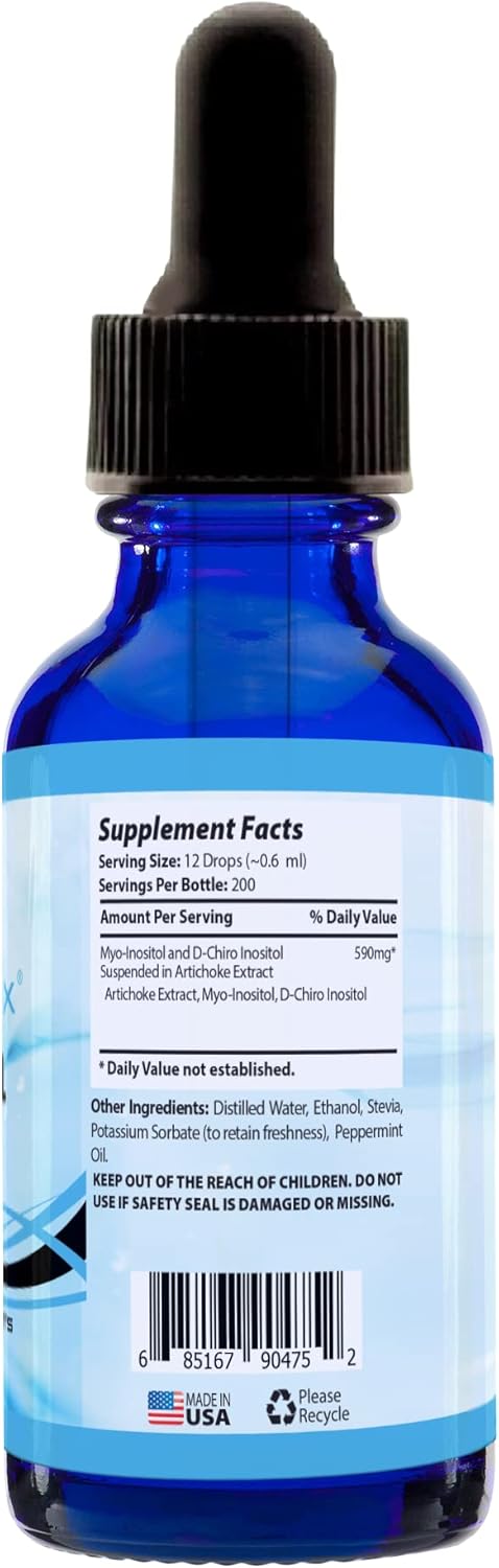Absonutrix Myo Inositol & D-Chiro Inositol Blend Drops - 590mg, 4 Fl Oz - Quick Absorption, GMP-Certified, Non-GMO - Made in USA