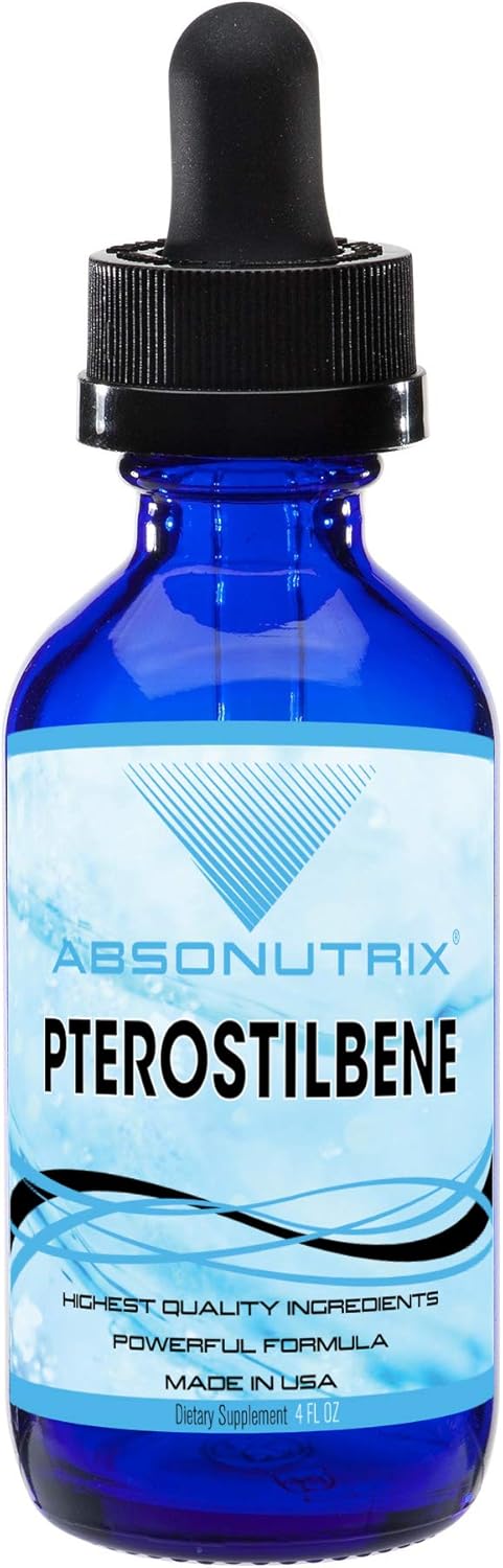 Absonutrix Pterostilbene Liquid Drops - 300mg, 4 fl oz - High Bioavailability, Third-Party Tested, Made in USA - Non-GMO