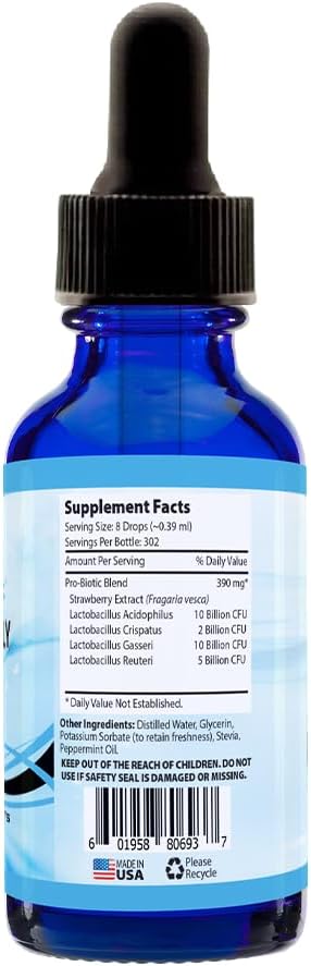 Absonutrix Women's Daily Probiotics Liquid Supplement - 390mg, 4oz, 302 Servings - Made in USA, Quick Absorption, Quality Ingredients - Non-GMO, GMP Certified, Cruelty-Free