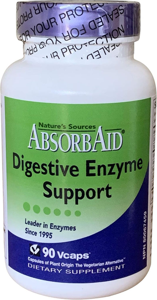 AbsorbAid 600mg - 90 Vegetarian Capsules by Nature's Sources for Enhanced Nutrient Absorption