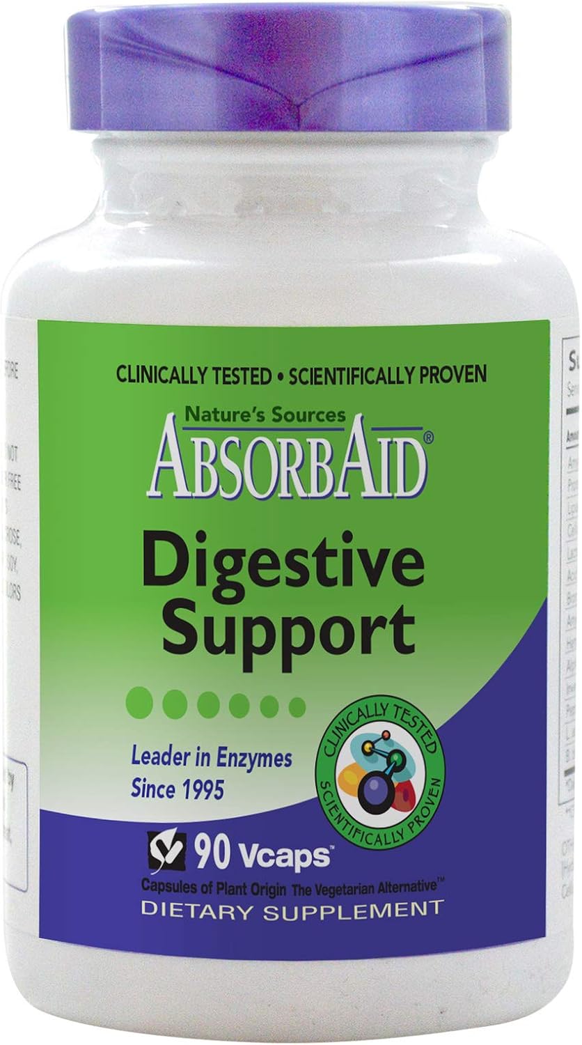 AbsorbAid 600mg - 90 Vegetarian Capsules by Nature's Sources for Enhanced Nutrient Absorption