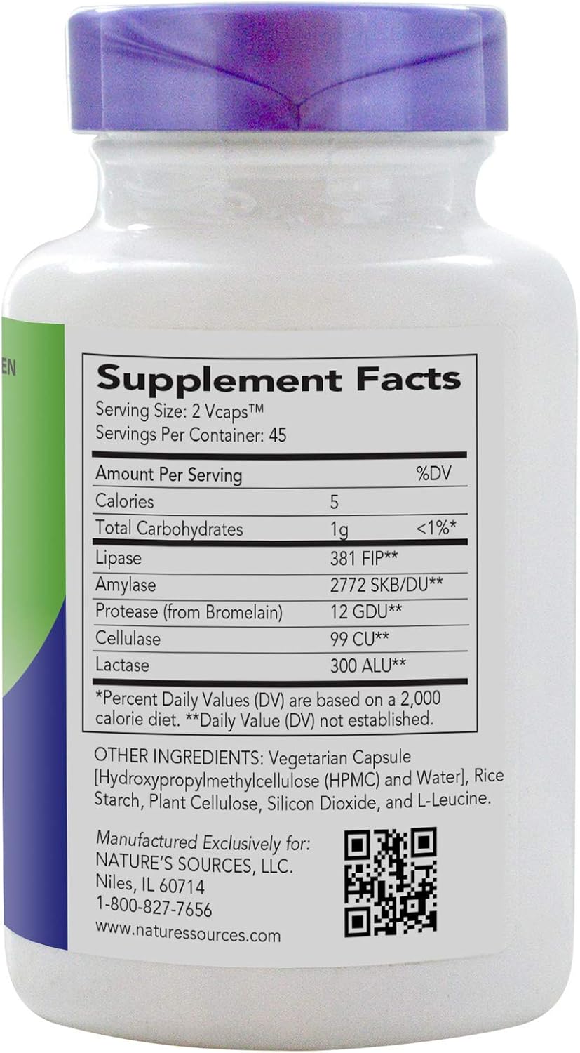 AbsorbAid 600mg - 90 Vegetarian Capsules by Nature's Sources for Enhanced Nutrient Absorption