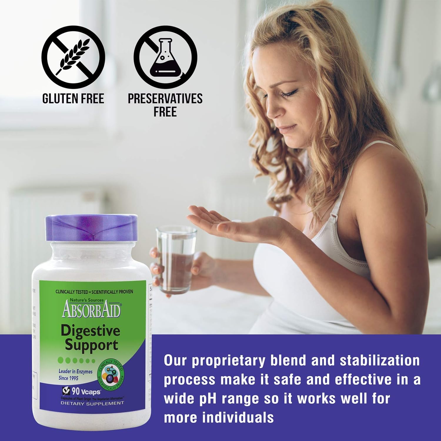 AbsorbAid 600mg - 90 Vegetarian Capsules by Nature's Sources for Enhanced Nutrient Absorption