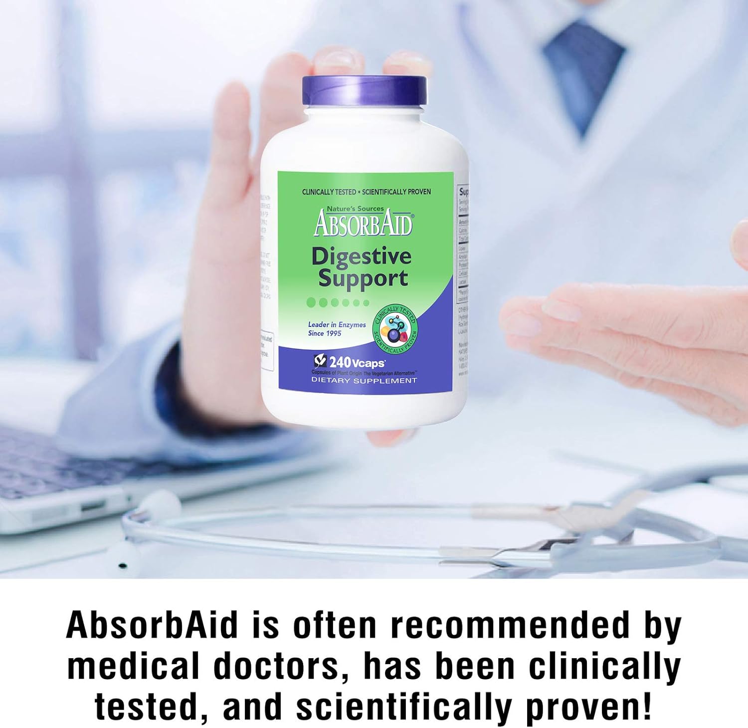 AbsorbAid Digestive Enzymes: Enhance Nutrient Absorption with 240 vCaps - Up to 71% Increase