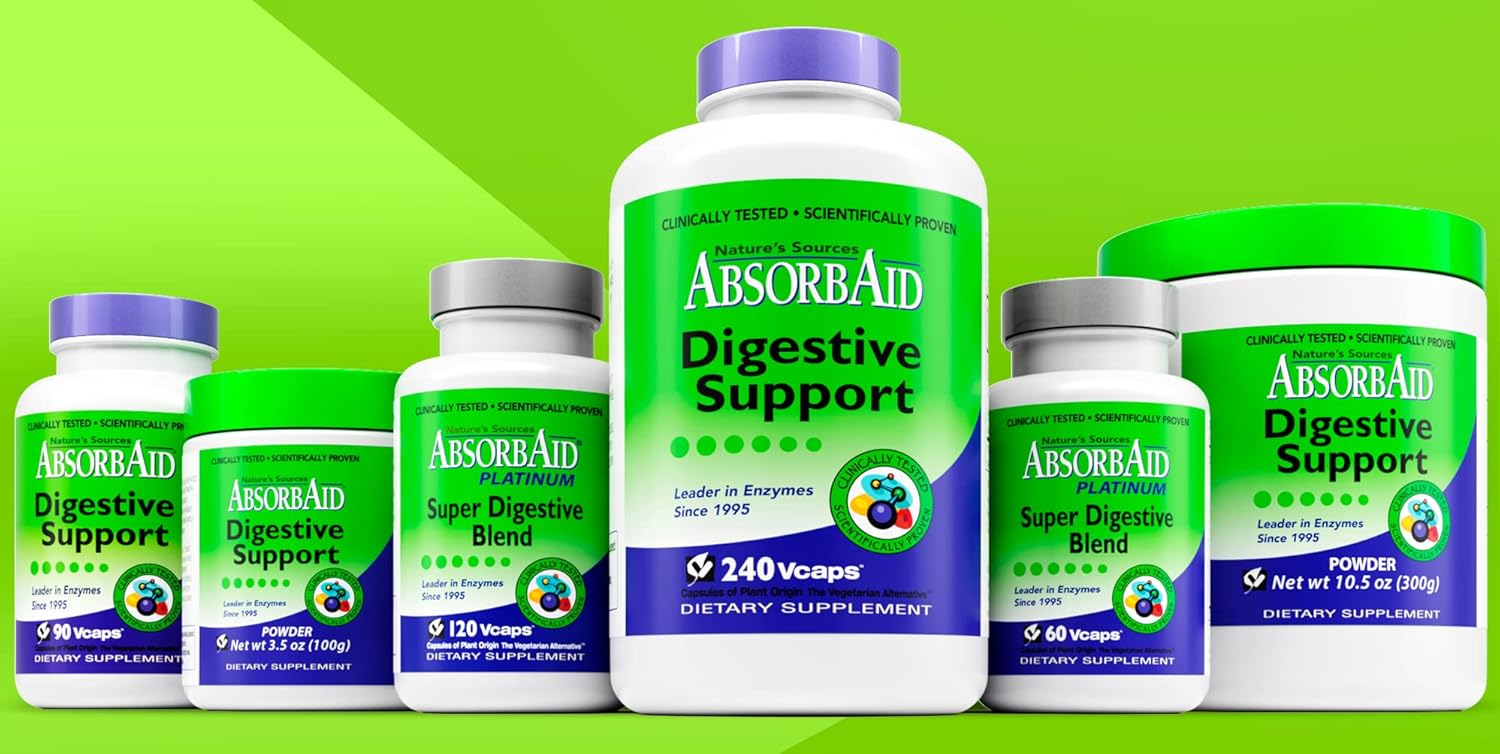 AbsorbAid Digestive Enzymes: Enhance Nutrient Absorption with 240 vCaps - Up to 71% Increase