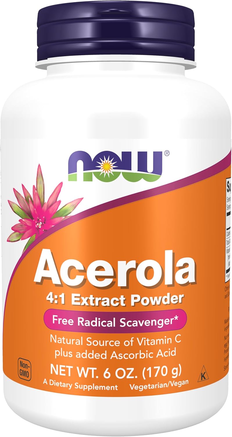 Acerola 4:1 Extract Powder Supplement, High in Vitamin C, Antioxidant Support, 6-Ounce Pack