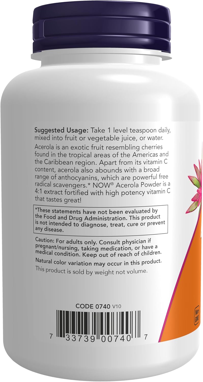 Acerola 4:1 Extract Powder Supplement, High in Vitamin C, Antioxidant Support, 6-Ounce Pack