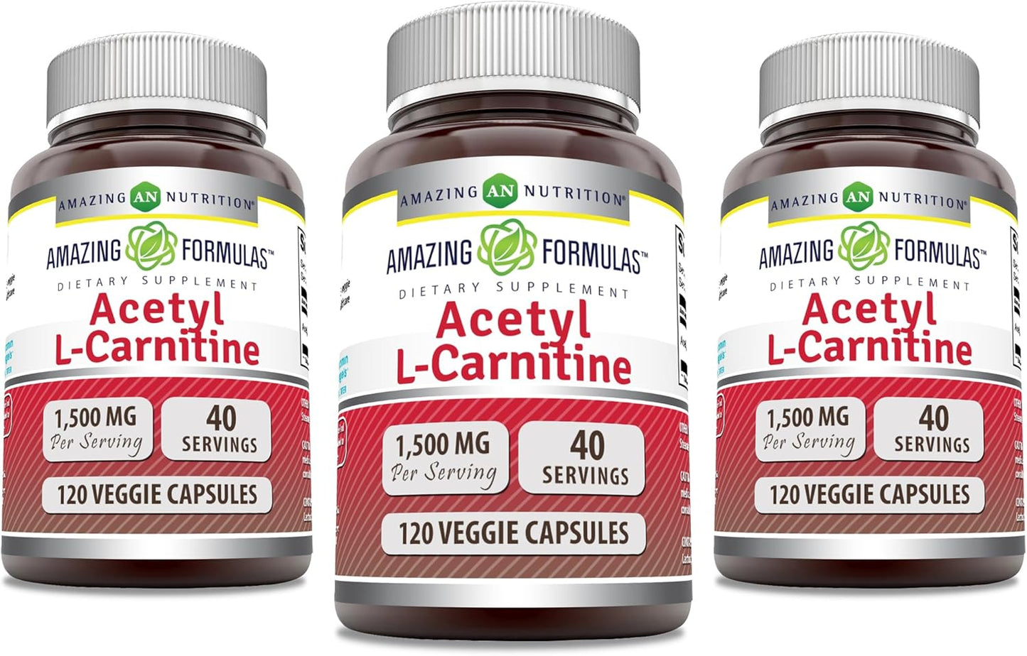 Acetyl L-Carnitine 1500mg Veggie Capsules Supplement, Non-GMO, Gluten-Free, Made in USA, Vegetarian-Friendly (360 Count)