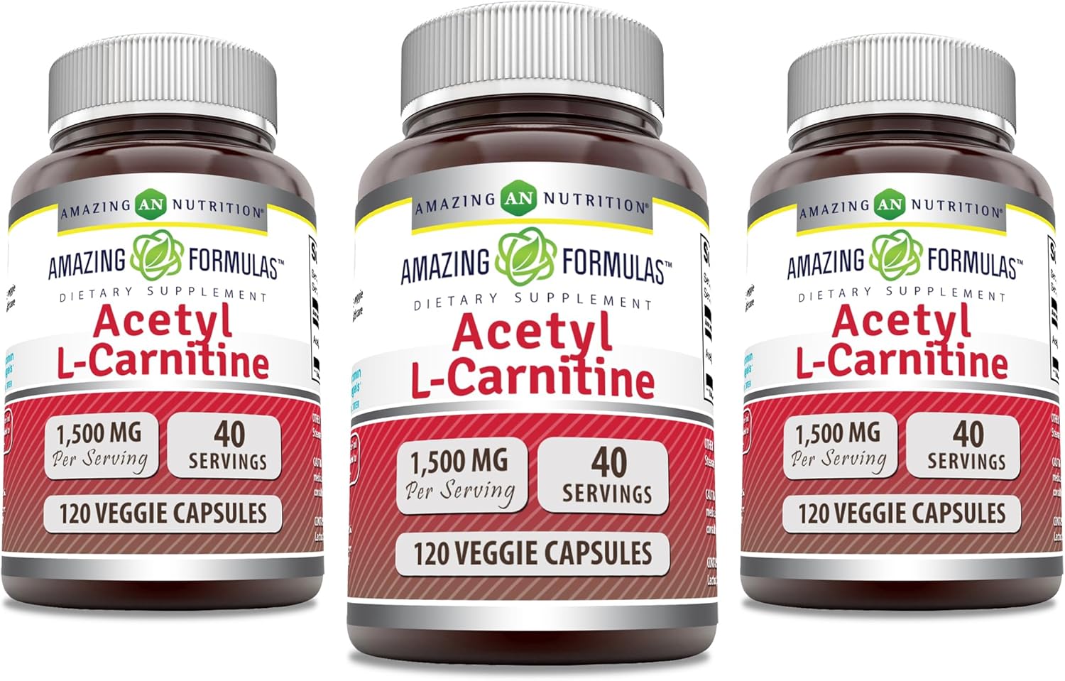 Acetyl L-Carnitine 1500mg Veggie Capsules Supplement, Non-GMO, Gluten-Free, Made in USA, Vegetarian-Friendly (360 Count)