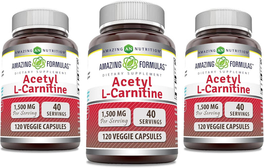 Acetyl L-Carnitine 1500mg Veggie Capsules Supplement, Non-GMO, Gluten-Free, Made in USA, Vegetarian-Friendly (360 Count)