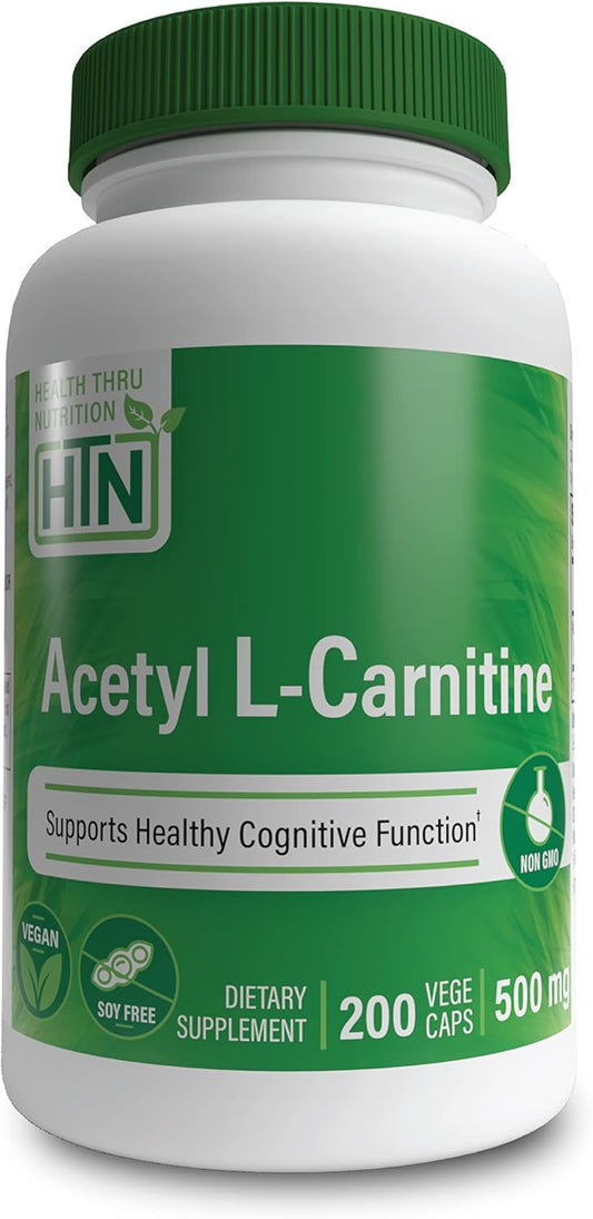 Acetyl L-Carnitine 500mg Capsules - Cognitive Support for Memory & Attention - Non-GMO, 3rd Party Tested - Hypoallergenic & Vegan Formula