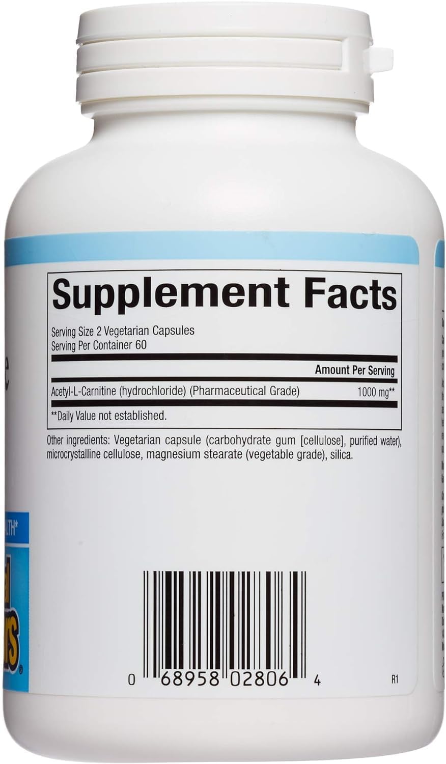 Acetyl L-Carnitine 500mg Capsules for Memory, Concentration & Brain Function - 120 Count