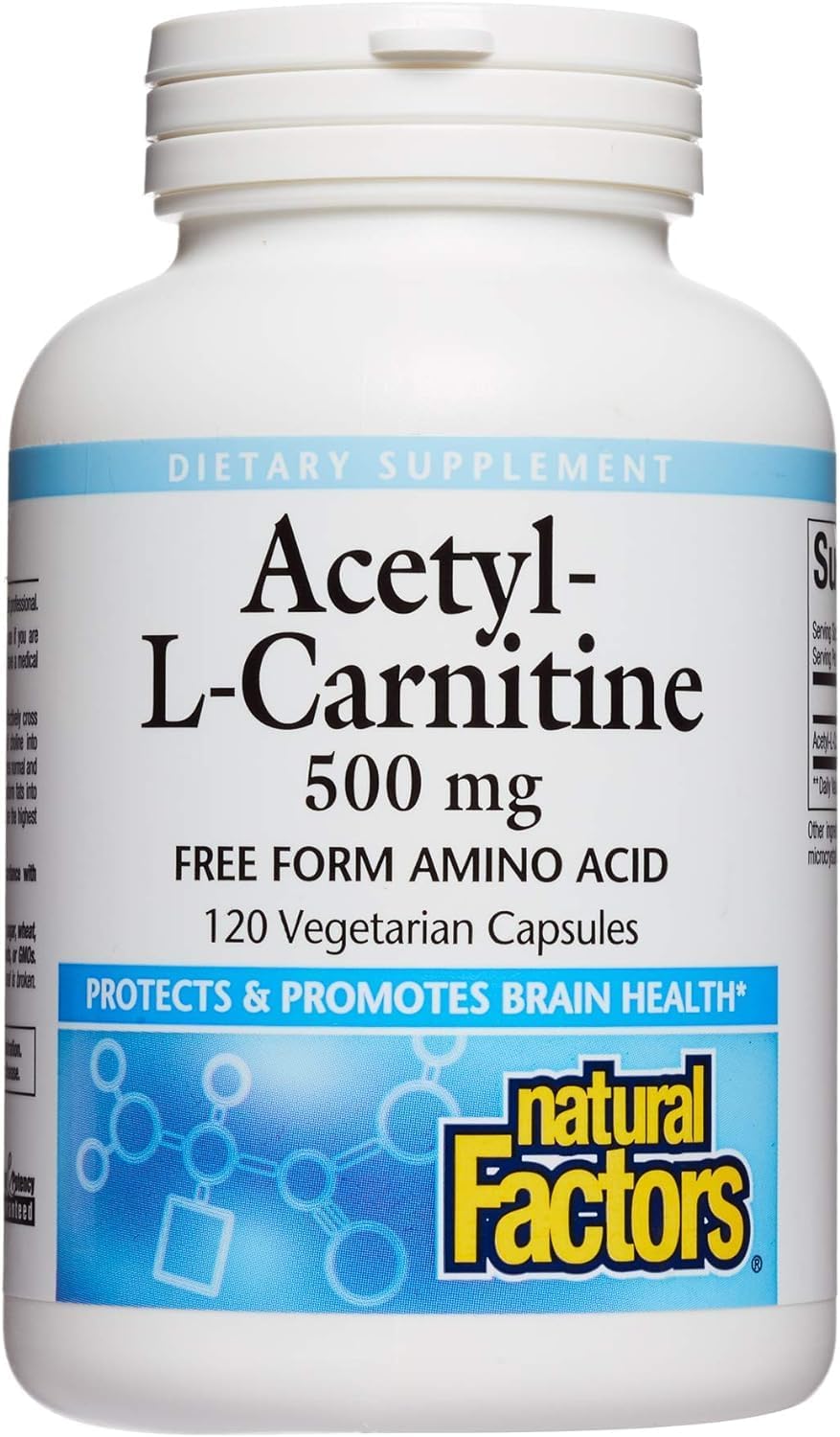 Acetyl L-Carnitine 500mg Capsules for Memory, Concentration & Brain Function - 120 Count