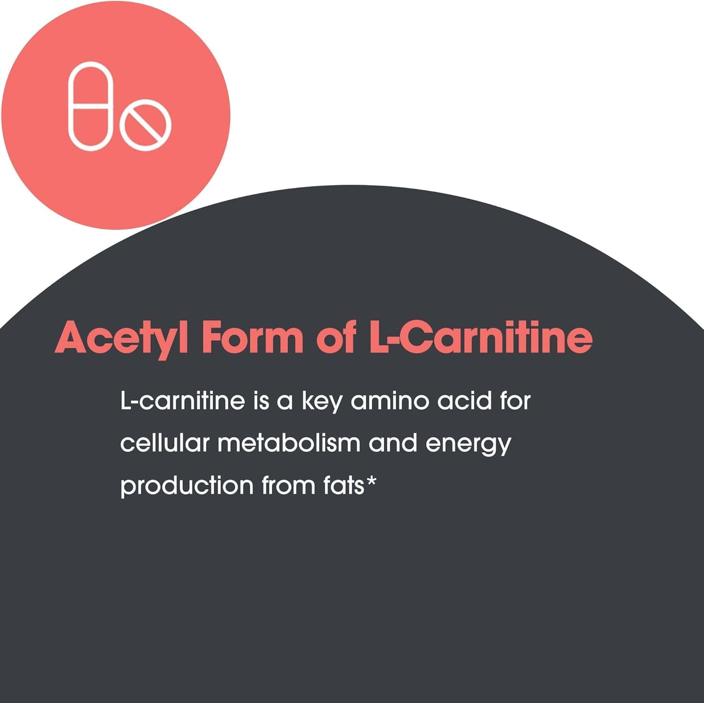 Acetyl-L-Carnitine 500mg Supplement for Metabolism and Energy Support - 100 Vegetarian Capsules